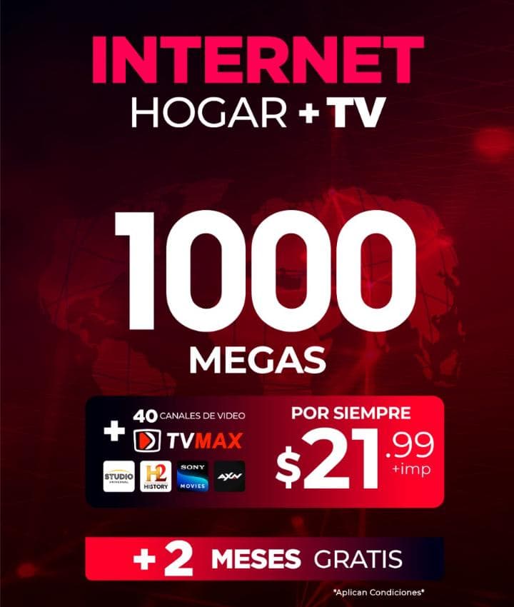 Plan Fibra Max 1000 MEGAS